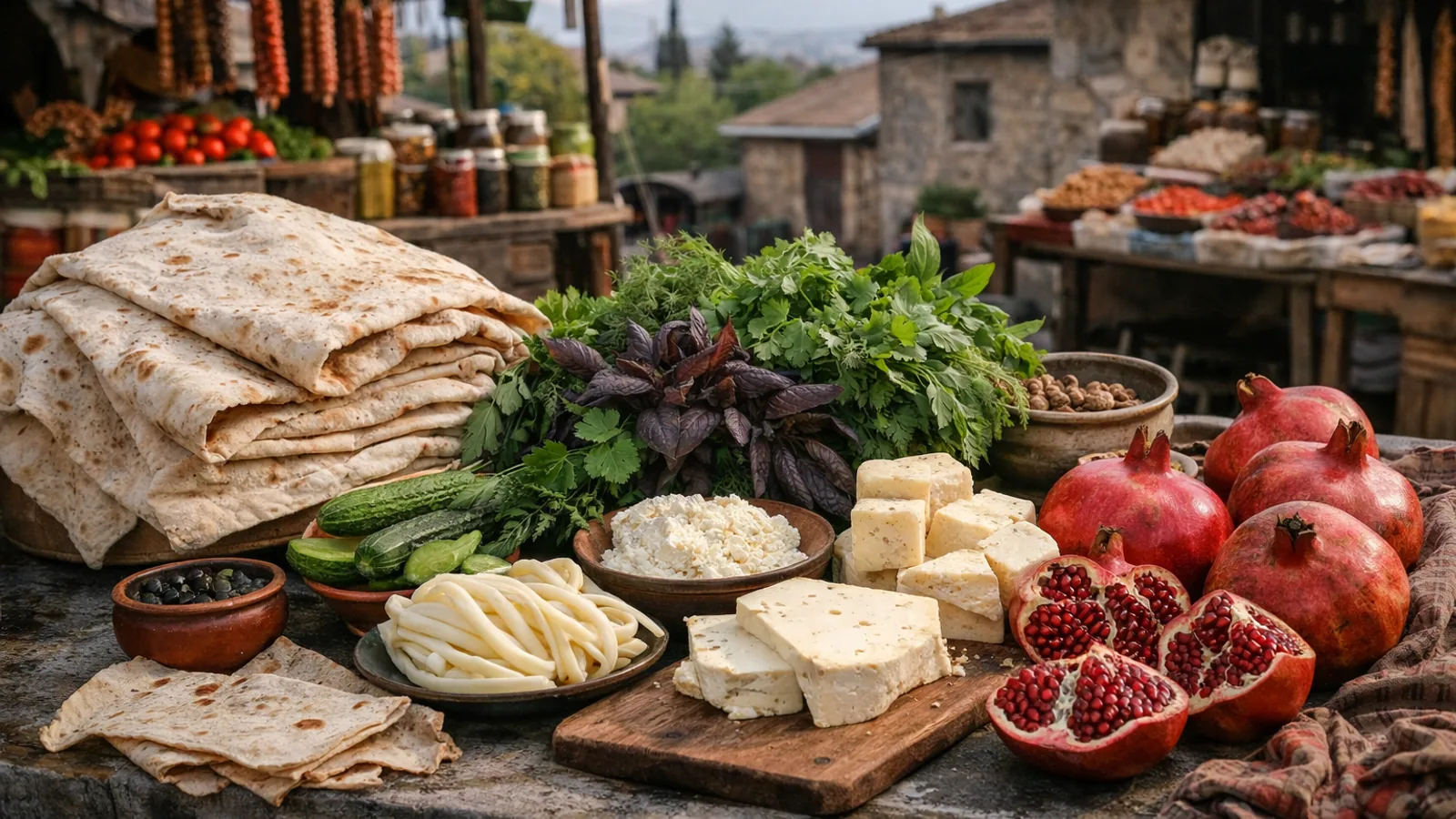 Arménie gourmande : marchés, lavash et tables à découvrir : photo de couverture pour illustrer cet article