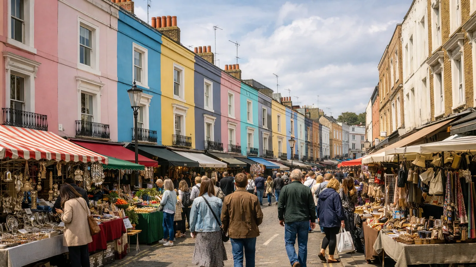 Notting Hill et Portobello Road : quand y aller et quoi regarder : photo de couverture pour illustrer cet article