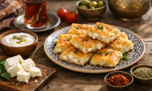 Börek turc : recette au fromage et pâte filo : photo de couverture pour illustrer cet article