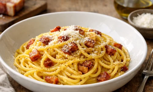 Pâtes carbonara : la recette claire et les erreurs à éviter : photo de couverture pour illustrer cet article
