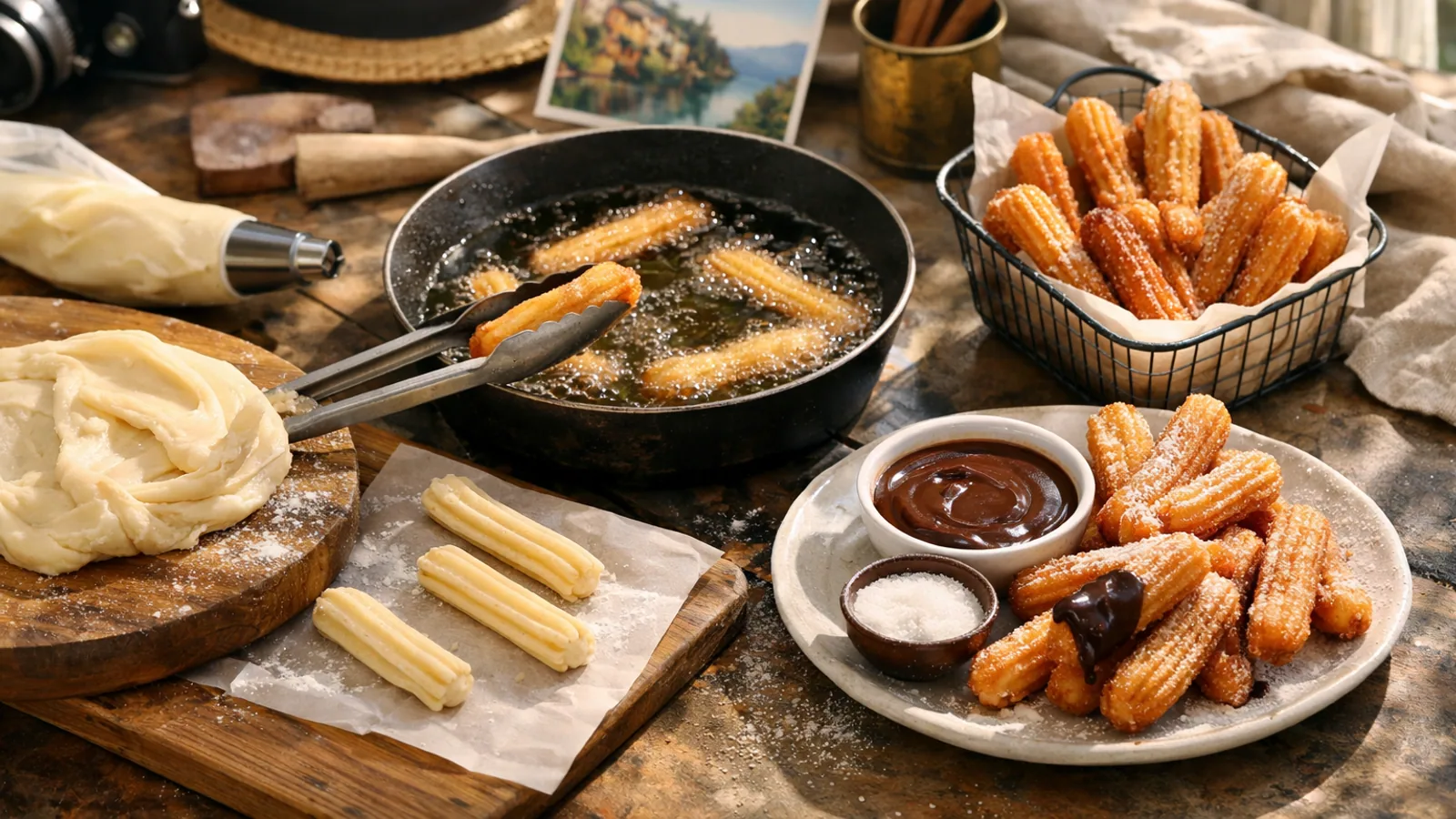 Churros maison : pâte, cuisson et garder la légèreté : photo de couverture pour illustrer cet article
