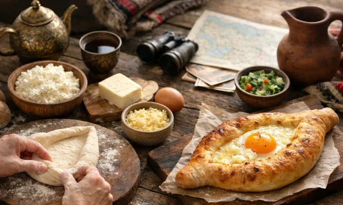 Khachapuri géorgien : recette au fromage et conseils de façonnage : photo de couverture pour illustrer cet article