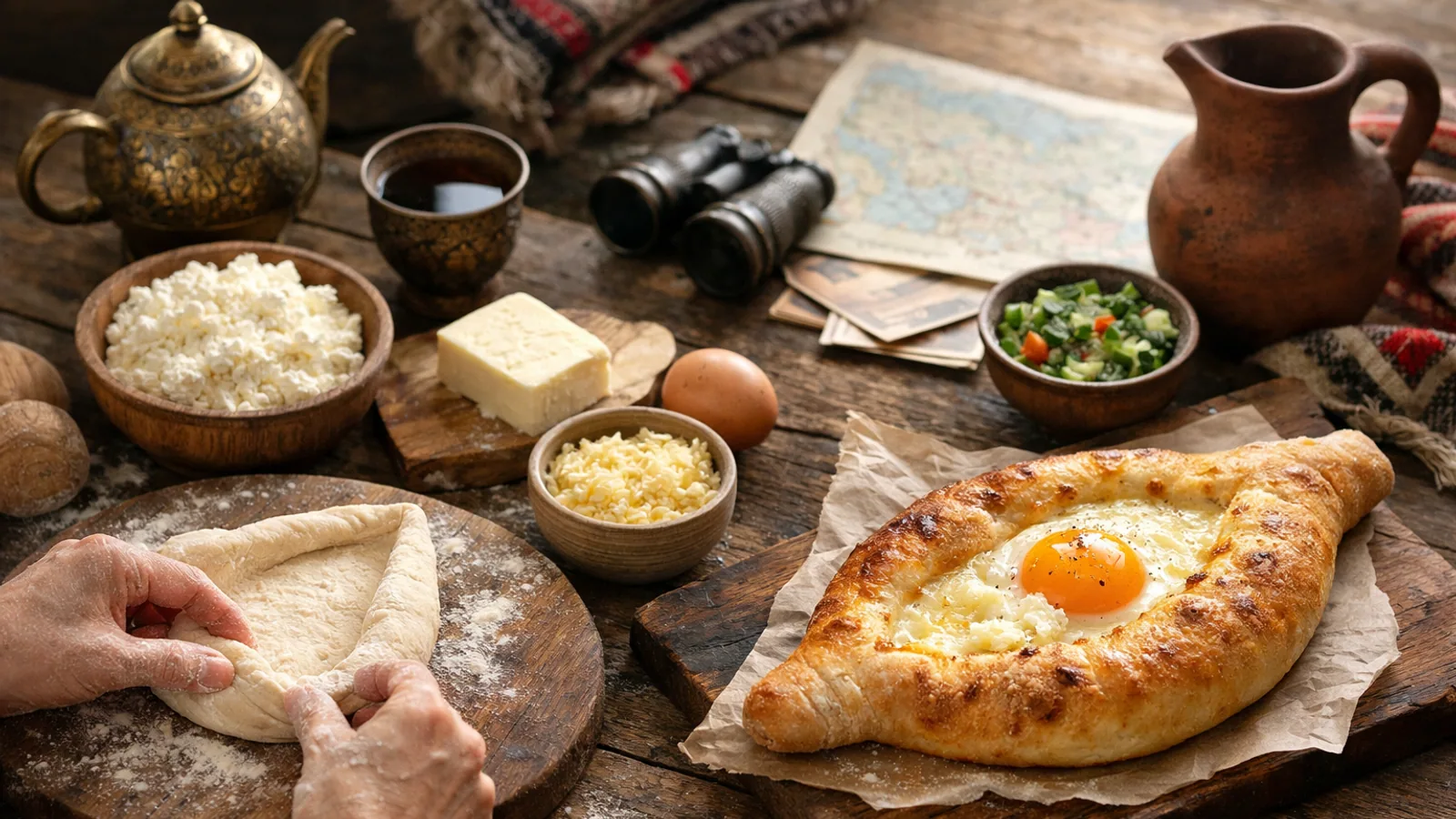 Khachapuri géorgien : recette au fromage et conseils de façonnage : photo de couverture pour illustrer cet article