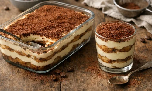 Tiramisu classique : recette complète et montage propre : photo de couverture pour illustrer cet article