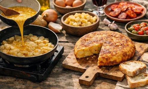 Tortilla espagnole : recette pas à pas et cuisson réussie : photo de couverture pour illustrer cet article