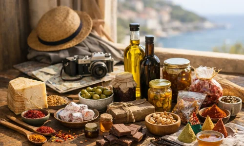 Souvenirs gourmands de voyage : quoi rapporter sans tomber dans le gadget : photo de couverture pour illustrer cet article