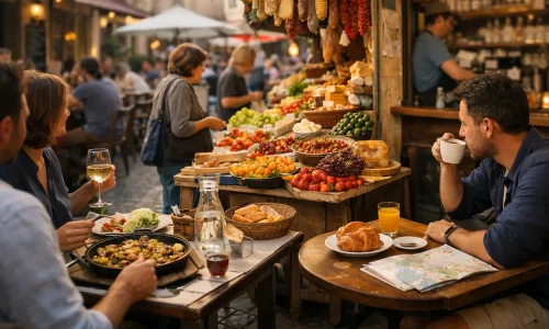Voyage gourmand avec budget maîtrisé : arbitrer restaurants, marchés et cafés : photo de couverture pour illustrer cet article