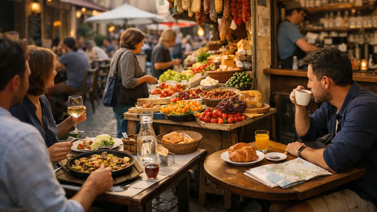 Voyage gourmand avec budget maîtrisé : arbitrer restaurants, marchés et cafés : photo de couverture pour illustrer cet article